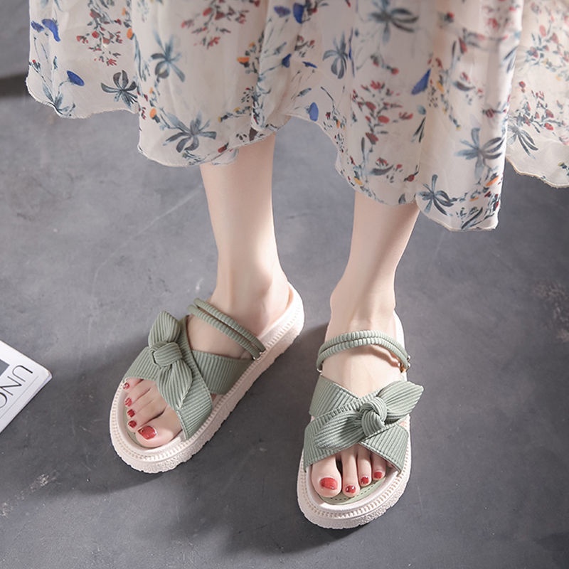Dép Sandal Đế Phẳng Dày Dặn Phong Cách Thời Trang Mùa Hè 2022 3-5cm Dành Cho Nữ