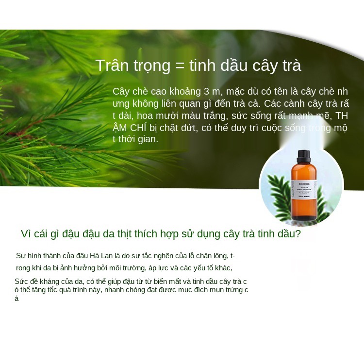 Tinh dầu tràm trà Úc 10ml xông mặt kiểm soát mụn đầu đen massage chăm sóc da tự nhiên đơn phương chính hãng khiết