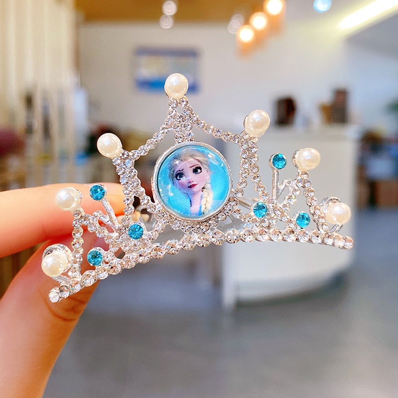 Lược Cài Tóc Hình Vương Miện Công Chúa Frozen Dễ Thương Cho Bé Gái