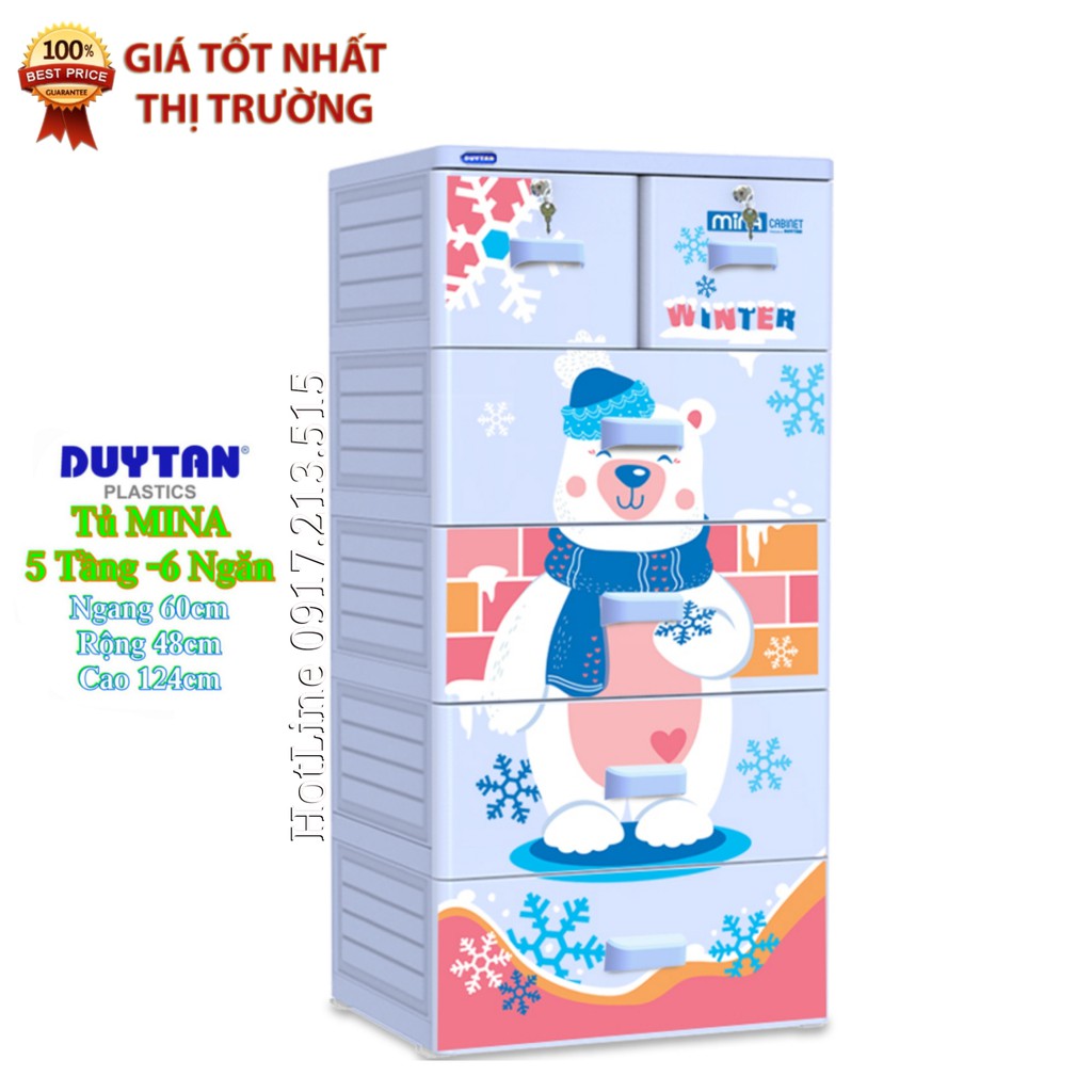 Tủ nhựa Duy Tân MINA 5 Tầng-6 Ngăn - Hoa Cúc | BigBuy360 - bigbuy360.vn