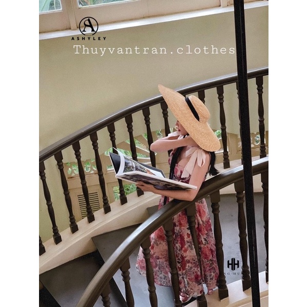 Váy hoa xoè buộc dây nơ ashley