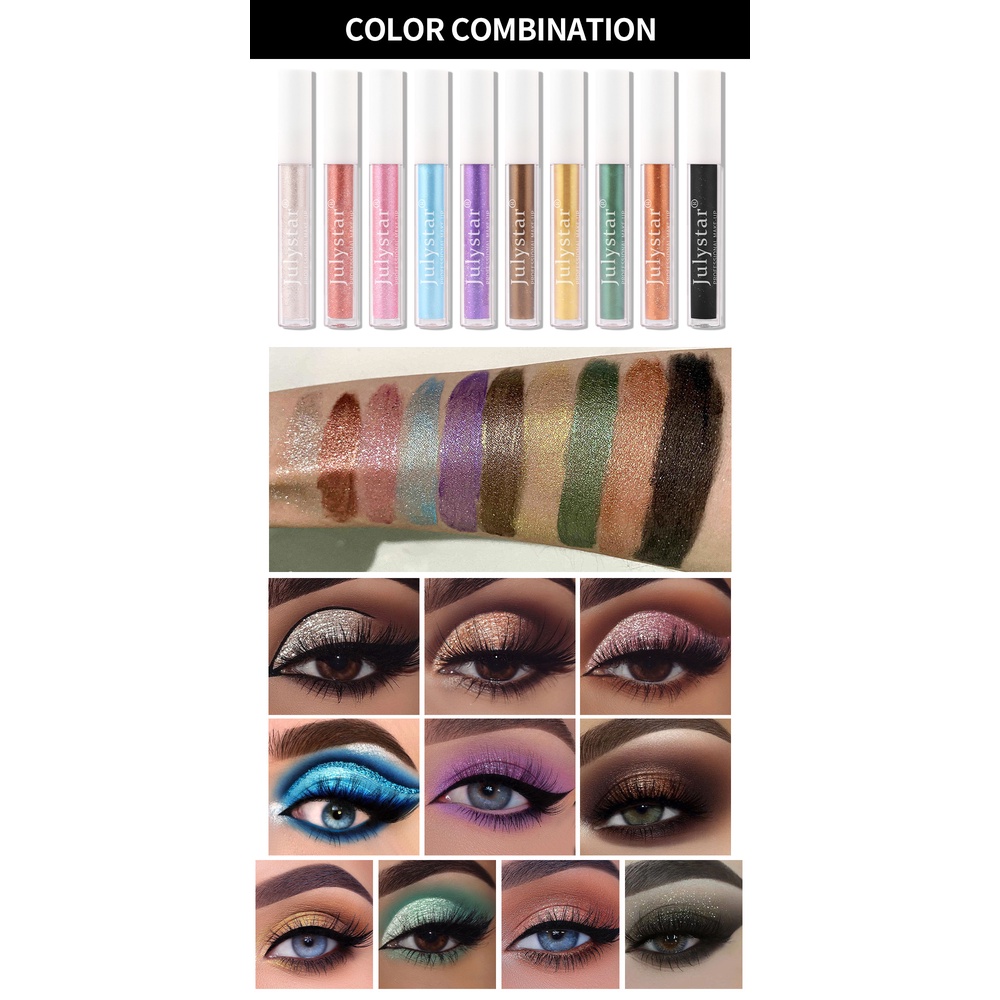 Phấn Mắt Dạng Lỏng 10 Màu Ánh Ngọc Trai Lấp Lánh Dành Cho Nữ