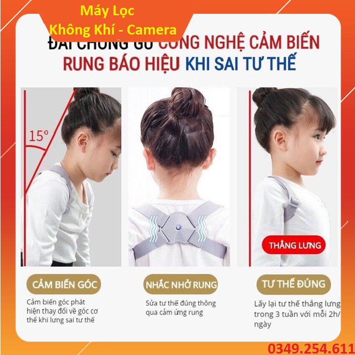  Đai chống gù lưng dùng cho người lớn,trẻ em, bé trai, bé gái,học sinh có báo rung