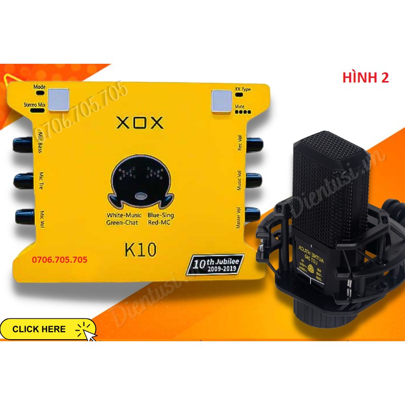 Combo Sound Card K10-2020 Và Micro Thu Âm LGT-240