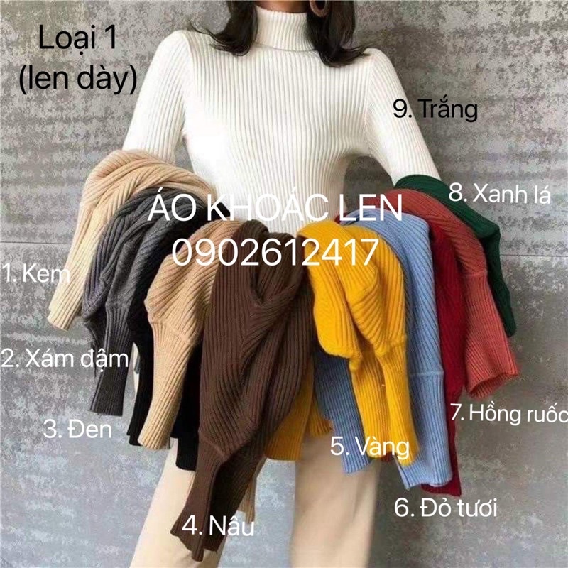ÁO LEN CỔ LỌ LOẠI 1 DÀY