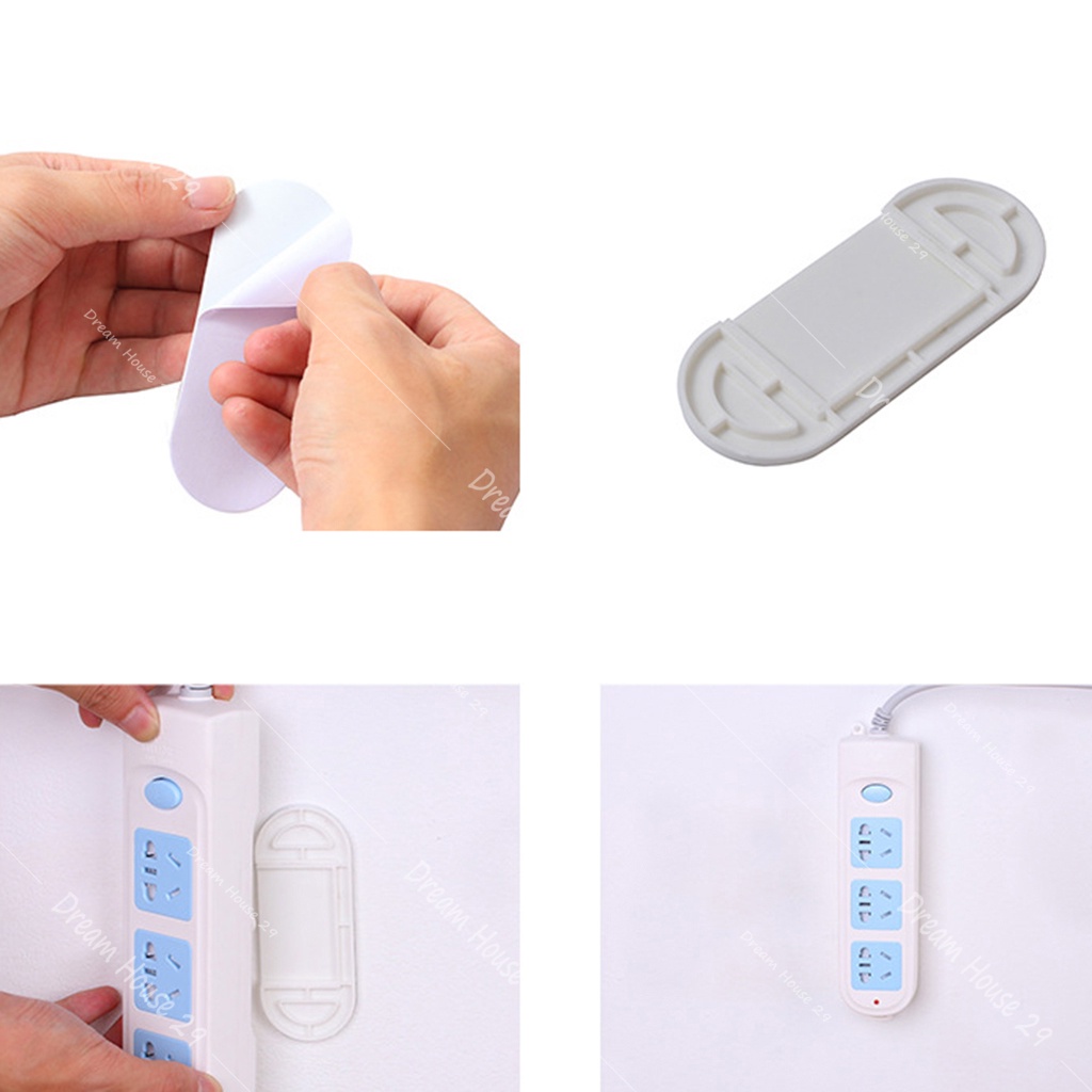 Miếng dán cố định ổ điện giá đỡ ổ cắm điều khiển bộ phát wifi màu trắng kích thước 10cm x 4cm