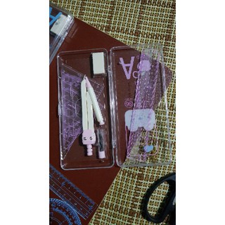 Bộ thước kẻ, compa, eke, đo độ (thước bộ học sinh)