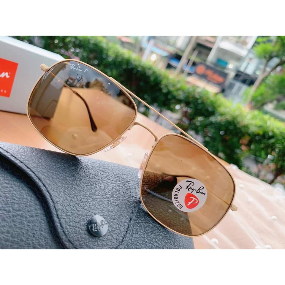 Kính mát Rayban RB3595 901383 mắt Phân cực, dáng vuông ⚜️Hàng Authentic⚜️