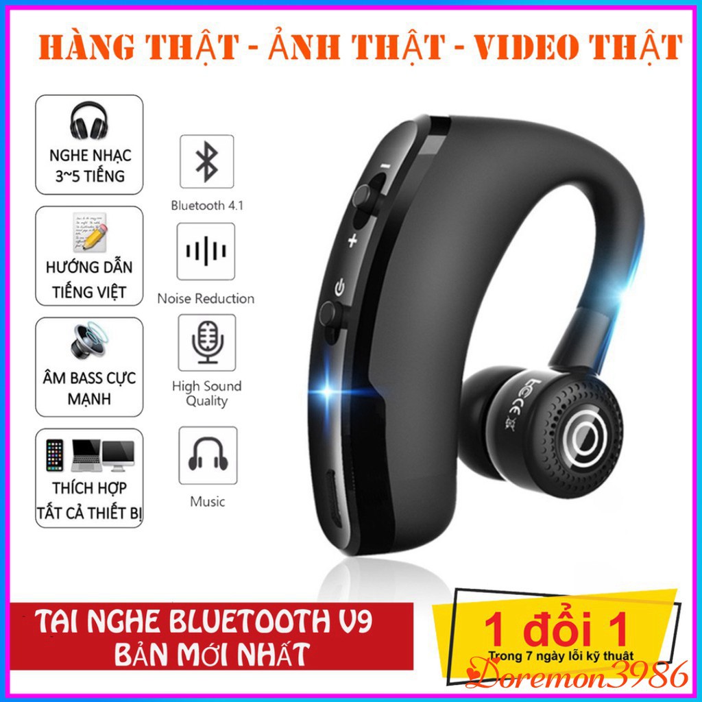 [FREE SHIP] Tai Nghe Bluetooth V9 Móc Tai Tích Hợp Micro Chất Lượng Cao HOT