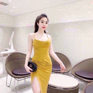 Body trơn thần thánh 2 dây xếp ly xẻ đùi cao siêu hot
