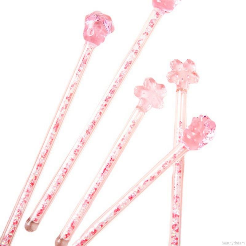 Que khuấy cà phê hình trái tim/ móng vuốt mèo/ ngôi sao bằng thủy tinh sáng bóng