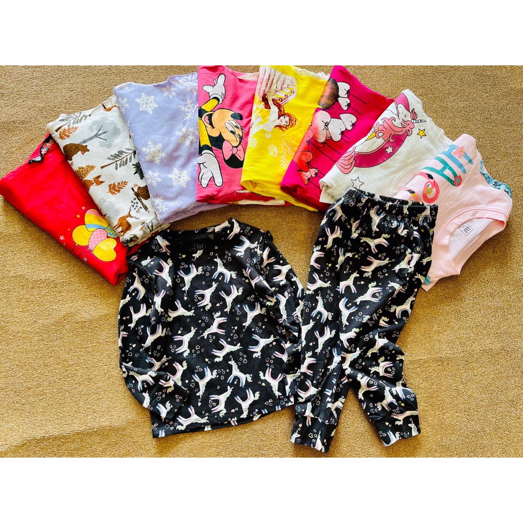 Bộ cotton bé gái Gap dài tay siêu xinh