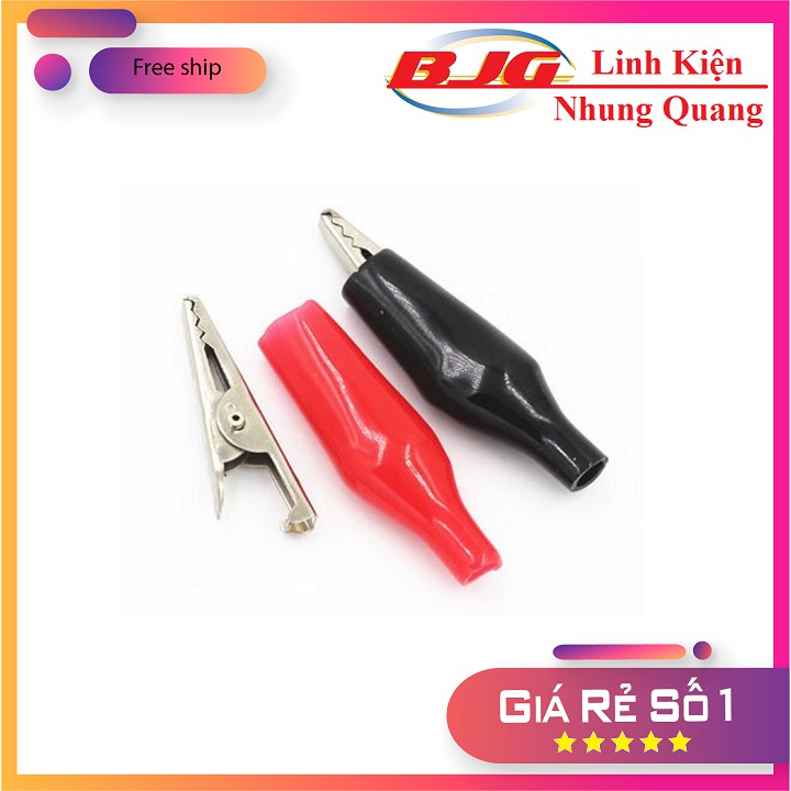 Kẹp Cá Sấu 45mm - 1 cặp Đỏ Đen