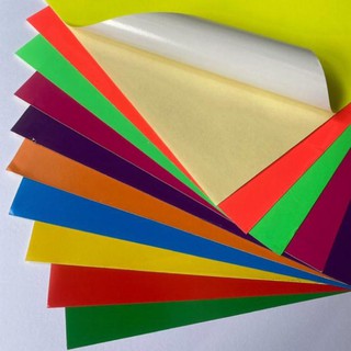 Giấy decal A4 màu dạ quang - Xấp 100 tờ