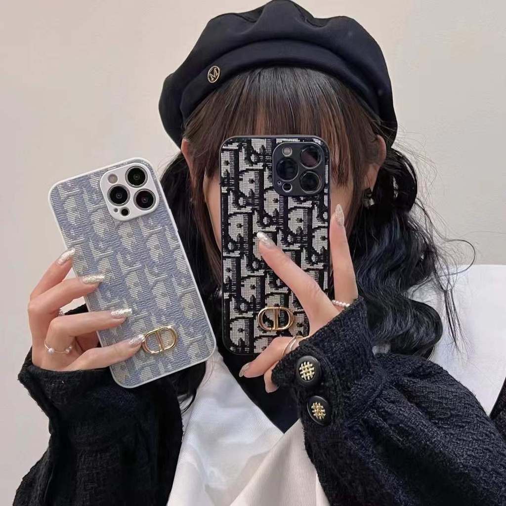Ốp điện thoại thêu logo DIOR thích hợp cho IPHONE 13 Pro Max I13 13PRO 11 Pro Max 12 Pro Max X Xs Max 7plus 8plus