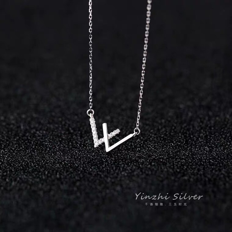 Set 4 sản phẩm vòng cổ_lắc tay_nhẫn_khuyên W siêu xinh_Cam kết Bạc chuẩn cao cấp