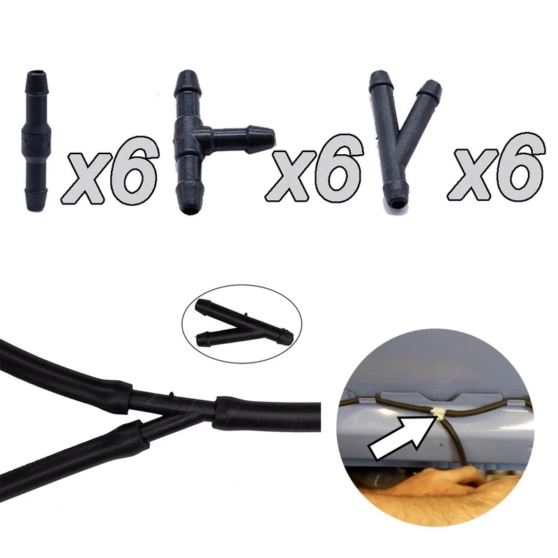 Set 18 Đầu Nối Ống Nước Rửa Kính Chắn Gió Xe Hơi