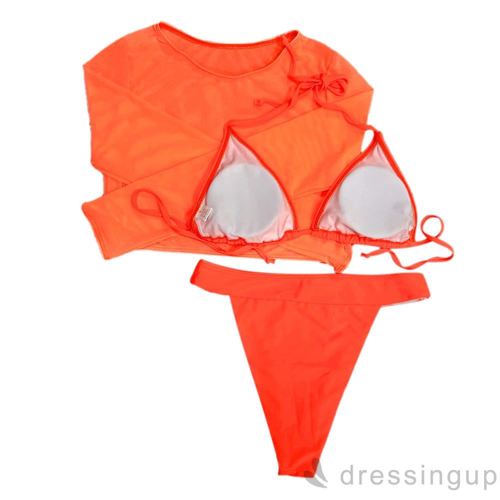 Bộ bikini lưng cao + Áo mặc ngoài thiết kế quyến rũ cho nữ | BigBuy360 - bigbuy360.vn