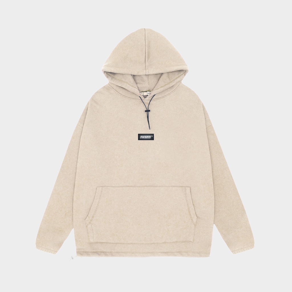 Áo Hoodie Local Brand Twenti Trơn Logo Dây Rút Đơn Giản - Áo nỉ chui đầu nam nữ from rộng unisex