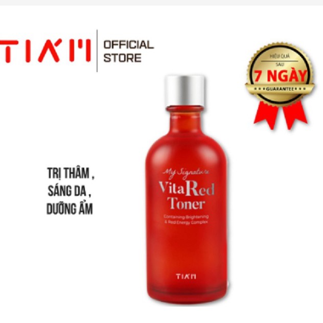 [SALE OFF - MUA 1 TẶNG 1] Nước hoa hồng Dưỡng Trắng, Làm Đều Màu Da Tia’m My Signature Vita Red Toner 130ml TIAM