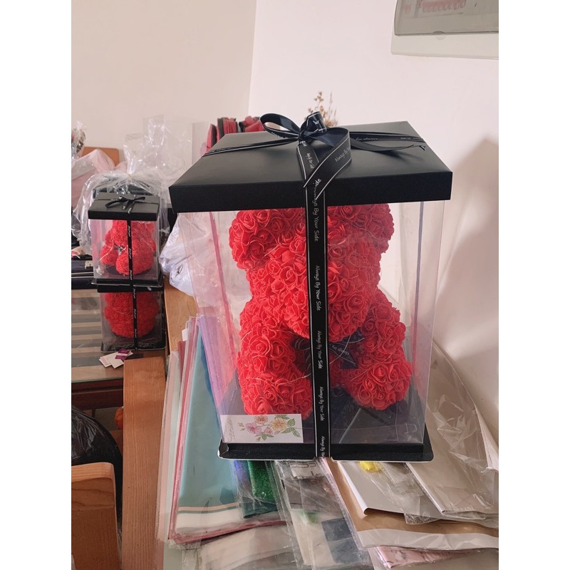 GẤU BÔNG HOA HỒNG SIZE 45cm