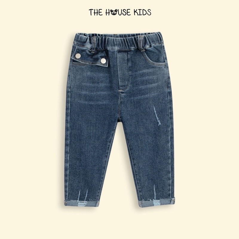 Quần Jeans Bé Gái Hoạ Tiết THE HOUSE KIDS Hai Khuy Túi