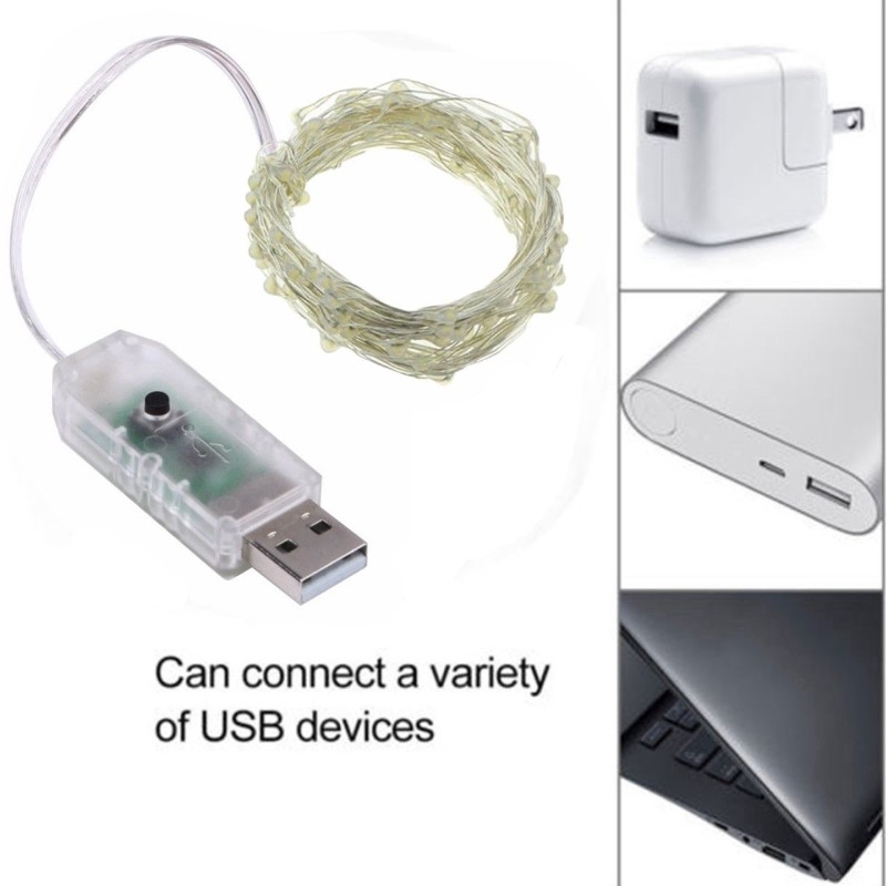 5m / 10m dây đèn LED USB trang trí giáng sinh chống nước