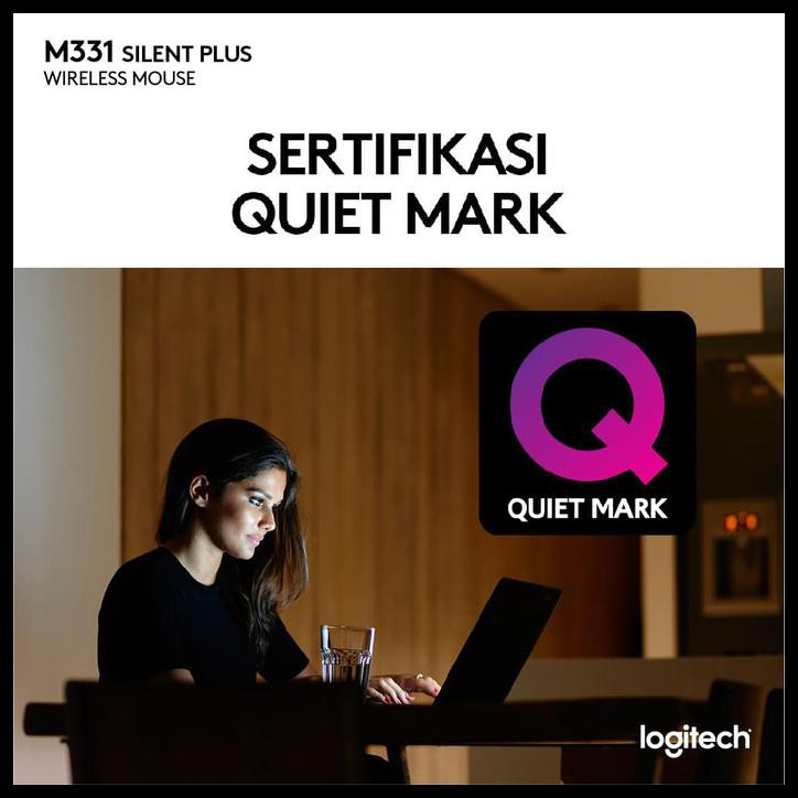 Chuột không dây Logitech M331 Silent Plus 100% chính hãng #1 năm màu đen