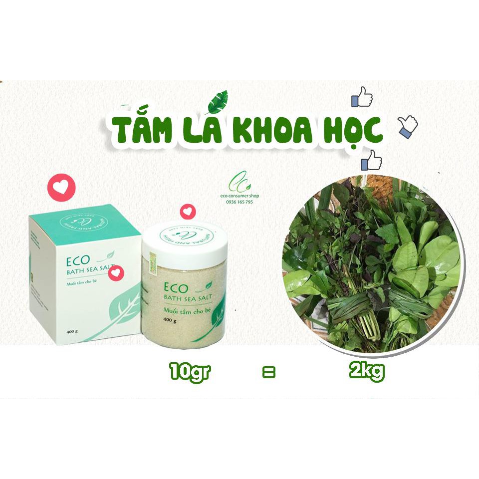 Muối tắm cho bé Sinh Dược Eco 400g Có tem chống hàng giả an toàn cho cả trẻ sơ sinh, giảm rôm sảy, mẩn ngứa, chàm sữa