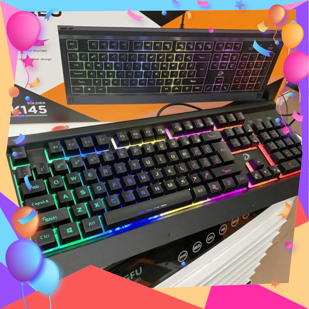 Bàn phím Gaming Dareu LK 145 - Led 7 màu - Chống nước, chống bụi, chống cháy