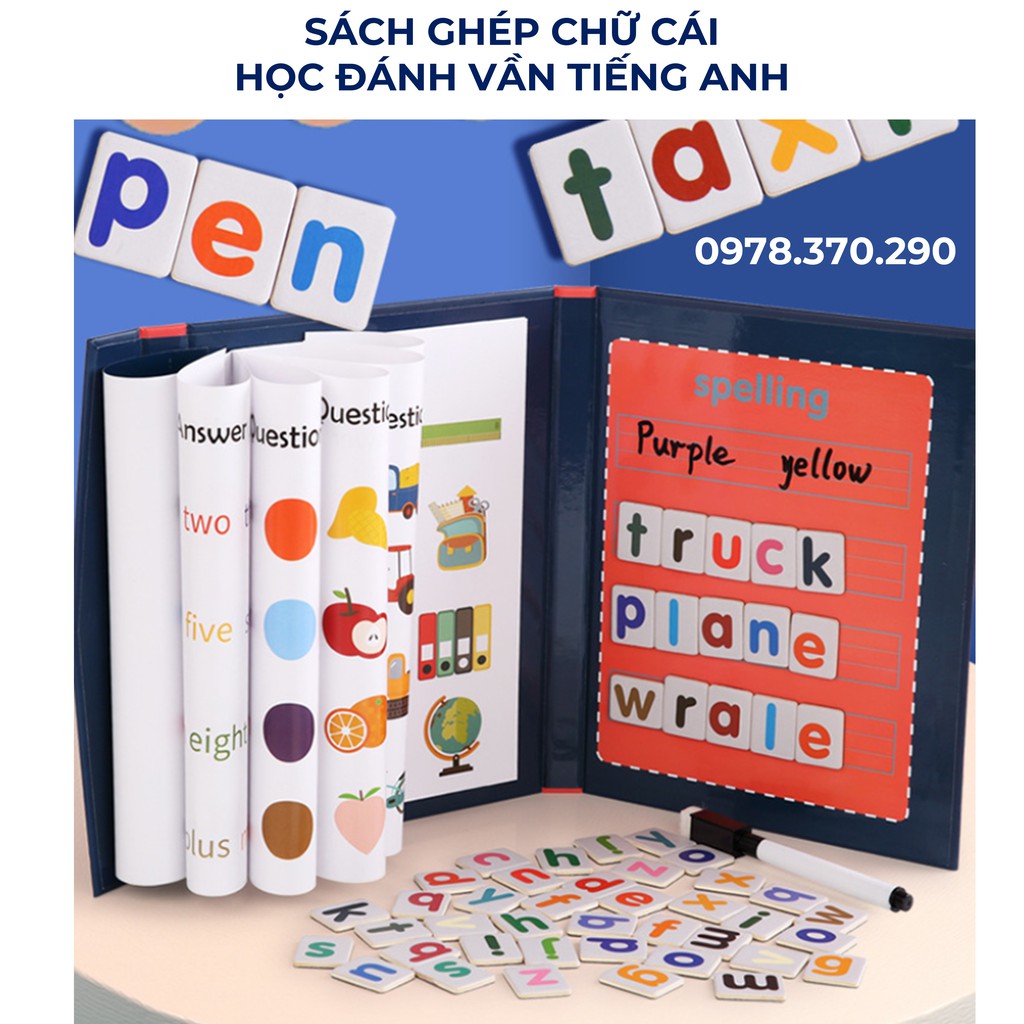 Thẻ học thông minh cho bé giúp bé ghép chữ cái , học đánh vần tiếng Anh