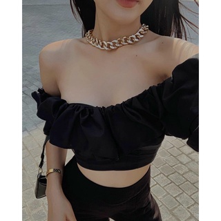 Áo trễ vai đen