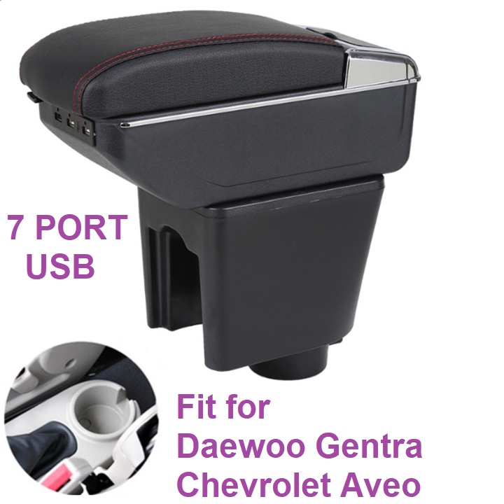 Hộp tỳ tay, đệm tỳ tay lắp cho xe ô tô Daewoo Gentra, Chevrolet Aveo, Armrest box for Daewoo Gentra