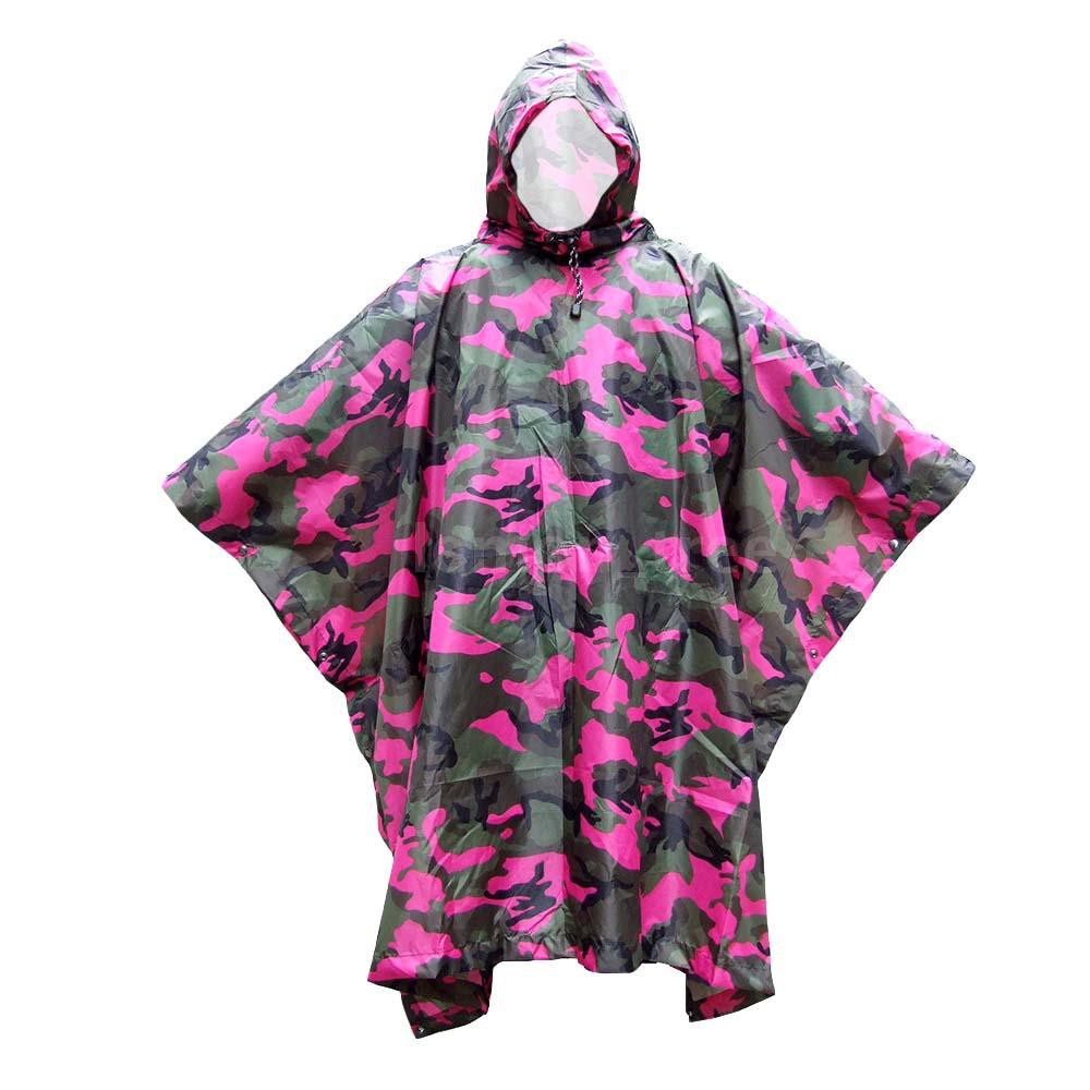 Lixada 3 in 1 Multifunctional Outdoor Military Travel Camouflage Raincoat Poncho Backpack Rain Cover Waterproof Tent Ma