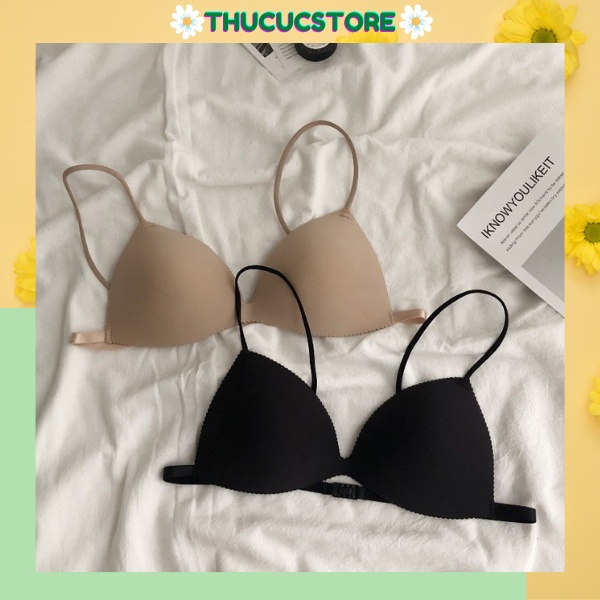Áo bra dây hai mảnh Thucucstore Bra nữ đúc su cài sau mút mỏng không gọng hàng Quảng Châu loại 1 (kèm ảnh thật)