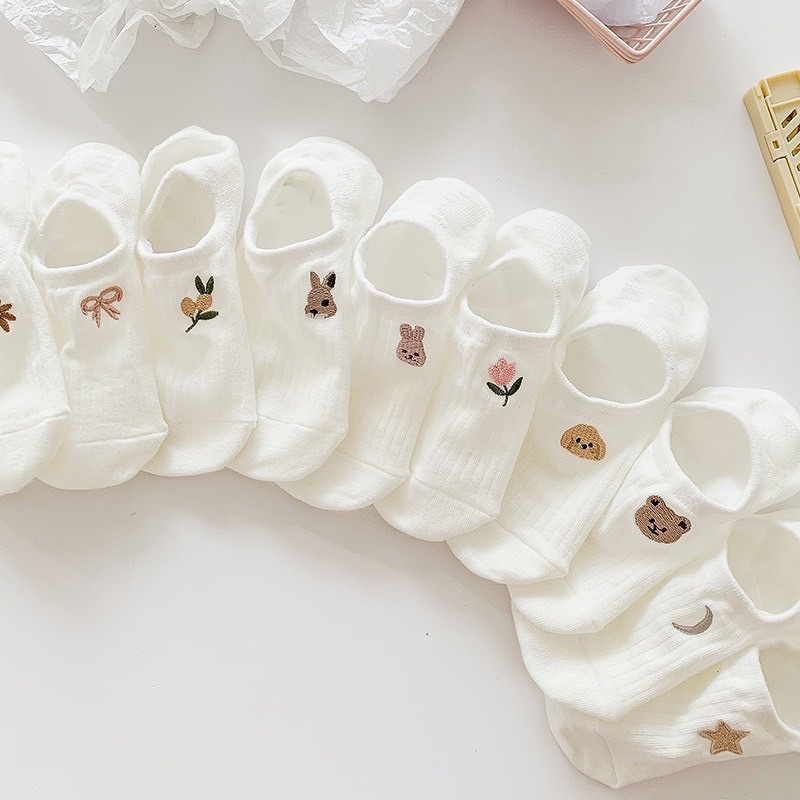 Tất Vớ Hài Nữ Cute Cotton Thoáng Khí Sinicon Chống Tuột Gót