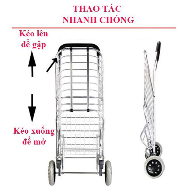 Xe đẩy hàng, đi chợ gấp gọn