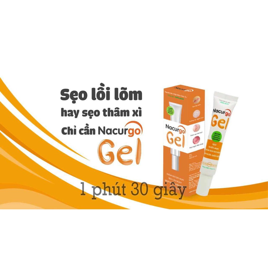 Nacurgo Gel Đánh Bay Thâm Sẹo Mụn - Chặn Đứng Viêm Nang Lông - Tuýp 20ml