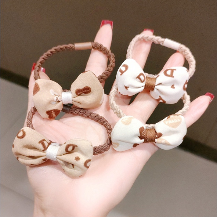 Chun buộc tóc nơ và hoa bằng vải tông màu vintage siêu xinh BAG U CHUNVAIHOA097