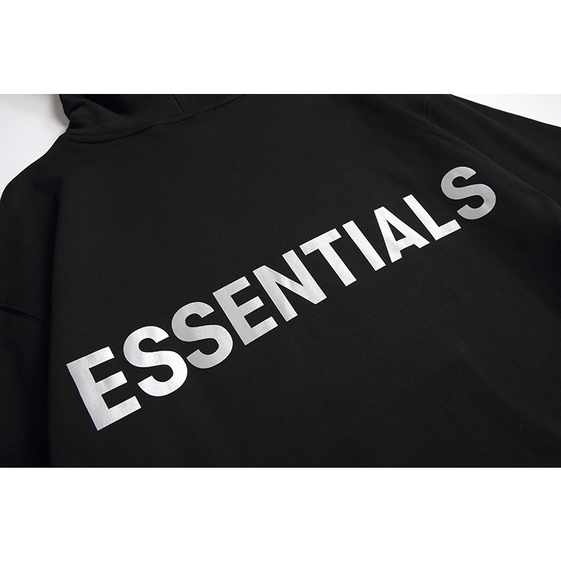 ✴Essentials Áo Khoác Cotton Kaki Tay Dài Có Mũ Trùm Đầu FG Màu Trắng Đen Hồng Xanh Dương FEAR OF GOD Cho Nam Và Nữ
