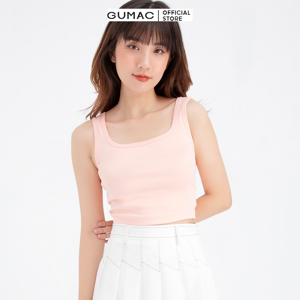 Áo thun nữ sát nách cổ vuông GUMAC ATB635