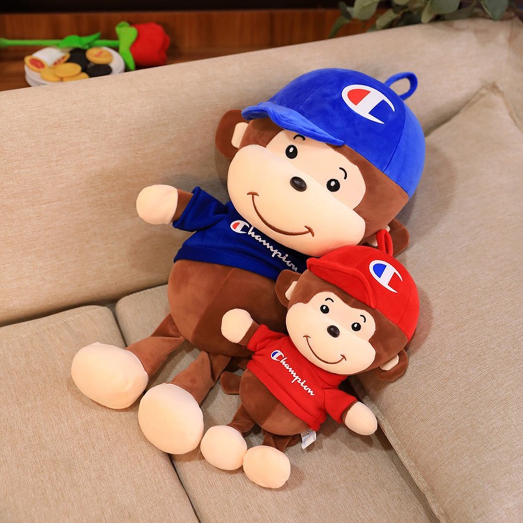 Gấu bông khỉ bông đội mũ lệch đáng yêu làm quà tặng cho bé-TB04