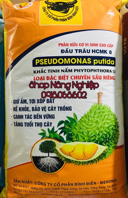 Phân hữu cơ vi sinh nấm đối kháng Đầu Trâu HCMK 8 gói 1kg