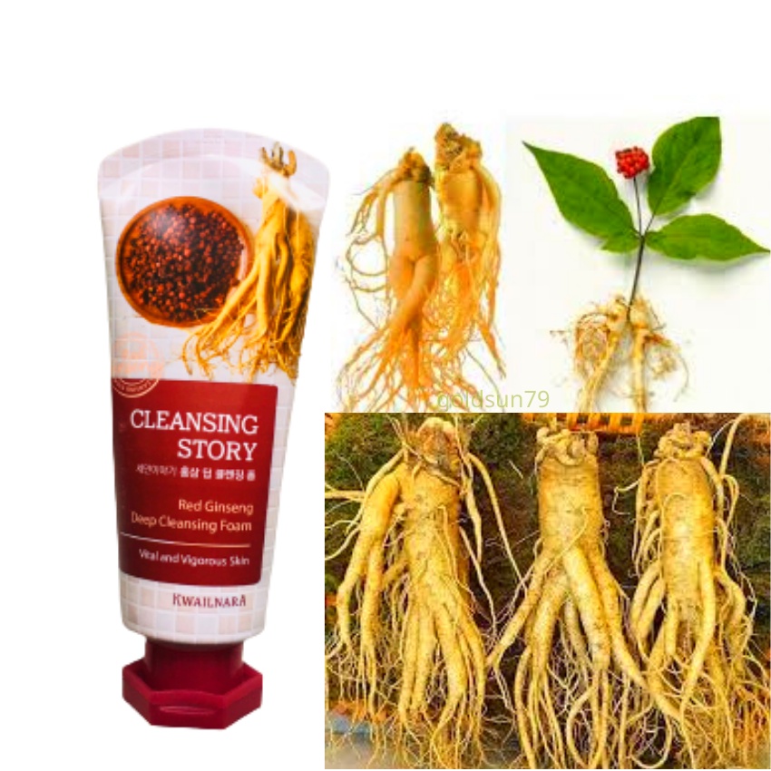 [Chính Hãng] WELCOS Sữa rửa mặt tinh chất nhân sâm Red Ginseng-120g giúp phục hồi da yếu ngăn ngừa mụn nhám và tàn nhang