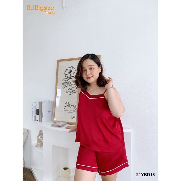 Bộ đồ ngủ 2 dây BIG SIZE (55kg đến 95kg) - 21YBD18 - BU Bigsize Young