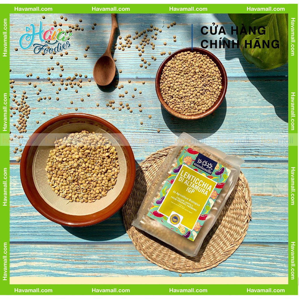 [HÀNG CHÍNH HÃNG] Đậu Lăng Xanh Hữu Cơ Sottolestelle 400gr - Organic Green Lentils