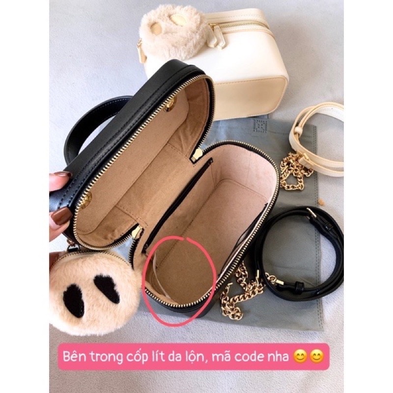 Túi cốp Pê rô có quai cầm kèm cục bông treo túi size 22 x 15cm kèm ảnh thật shop 0057#