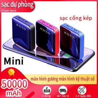 sạc dự phòng Power Bank 50000mAh Mirror Screen Digital Display Mini Model Dual USB Port Charging