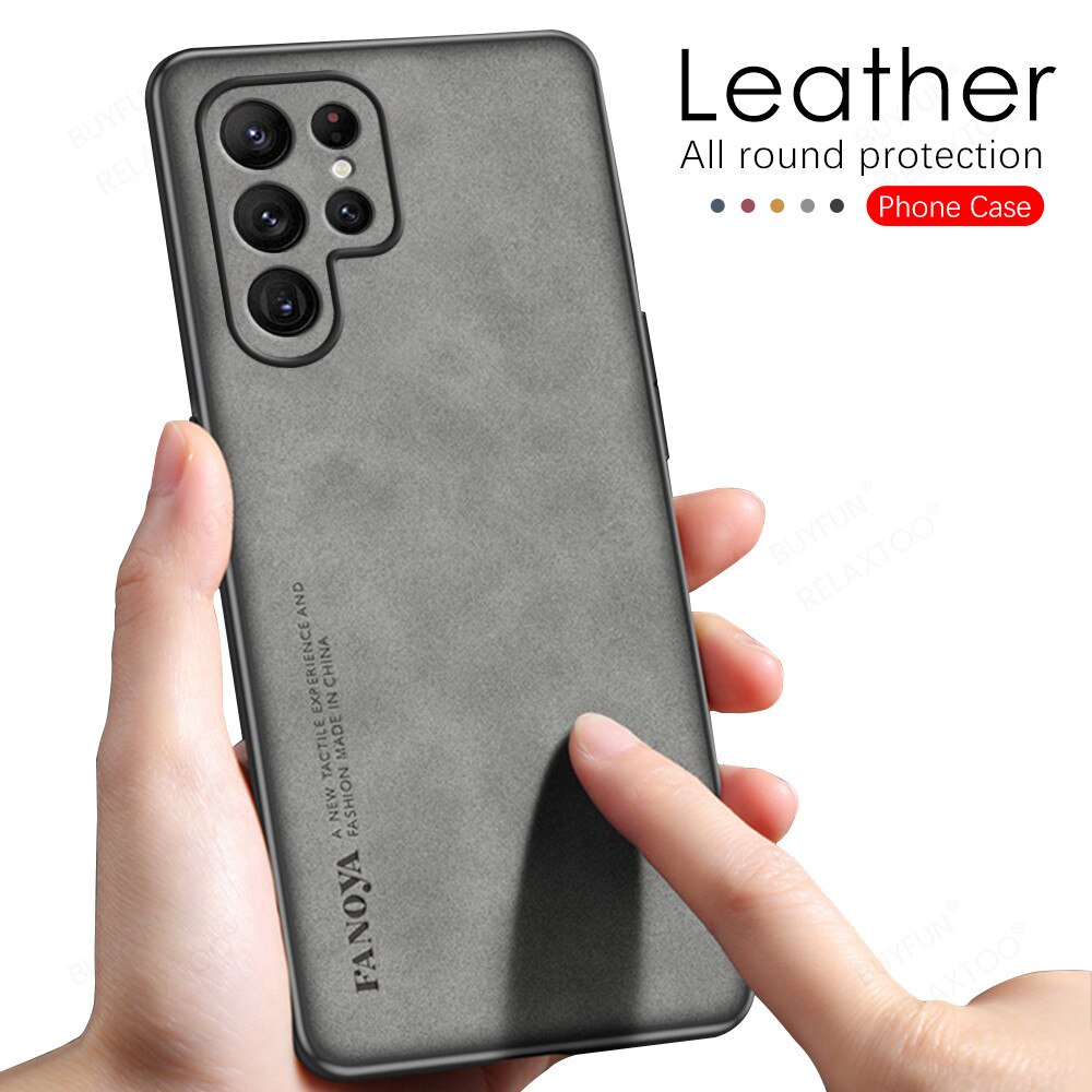 Ốp Điện Thoại Da Cừu Viền Silicon Bảo Vệ Camera Cho Samsung Galaxy S23 Ultra Sumsung S 23 Plus S23Ultra S23Plus