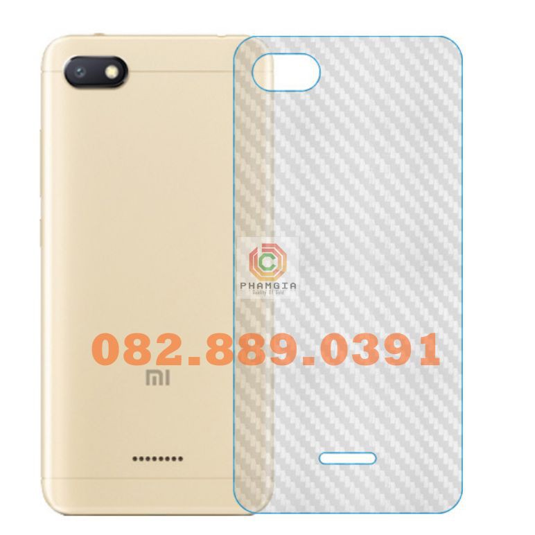 Miếng dán mặt lưng skin carbon Xiaomi Redmi 6/ 6A/ 6 Pro